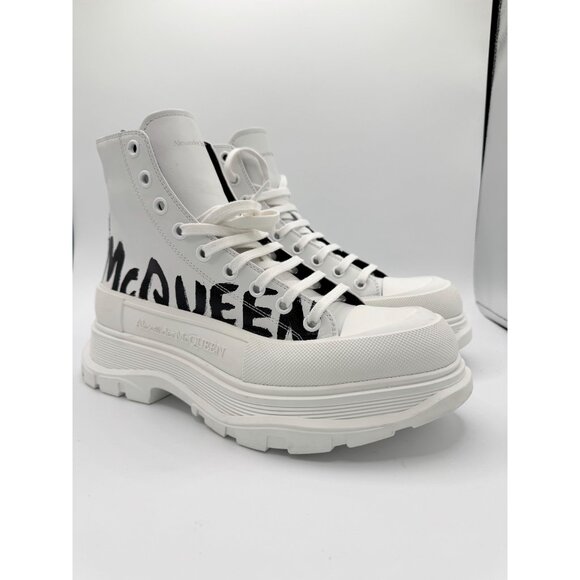 Alexander McQueen Tread Slick Boot Graffiti Optic White 10.5 - Picture 6 of 11